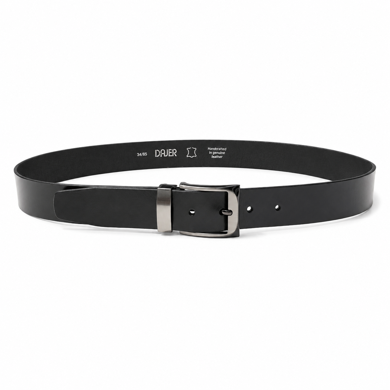 Men’s Black Genuine Buffalo Leather Belt - 35 mm
