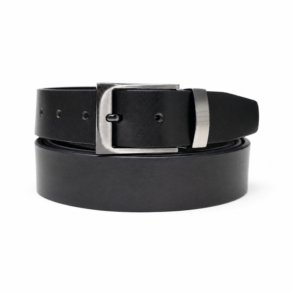 Men’s Black Genuine Buffalo Leather Belt - 35 mm