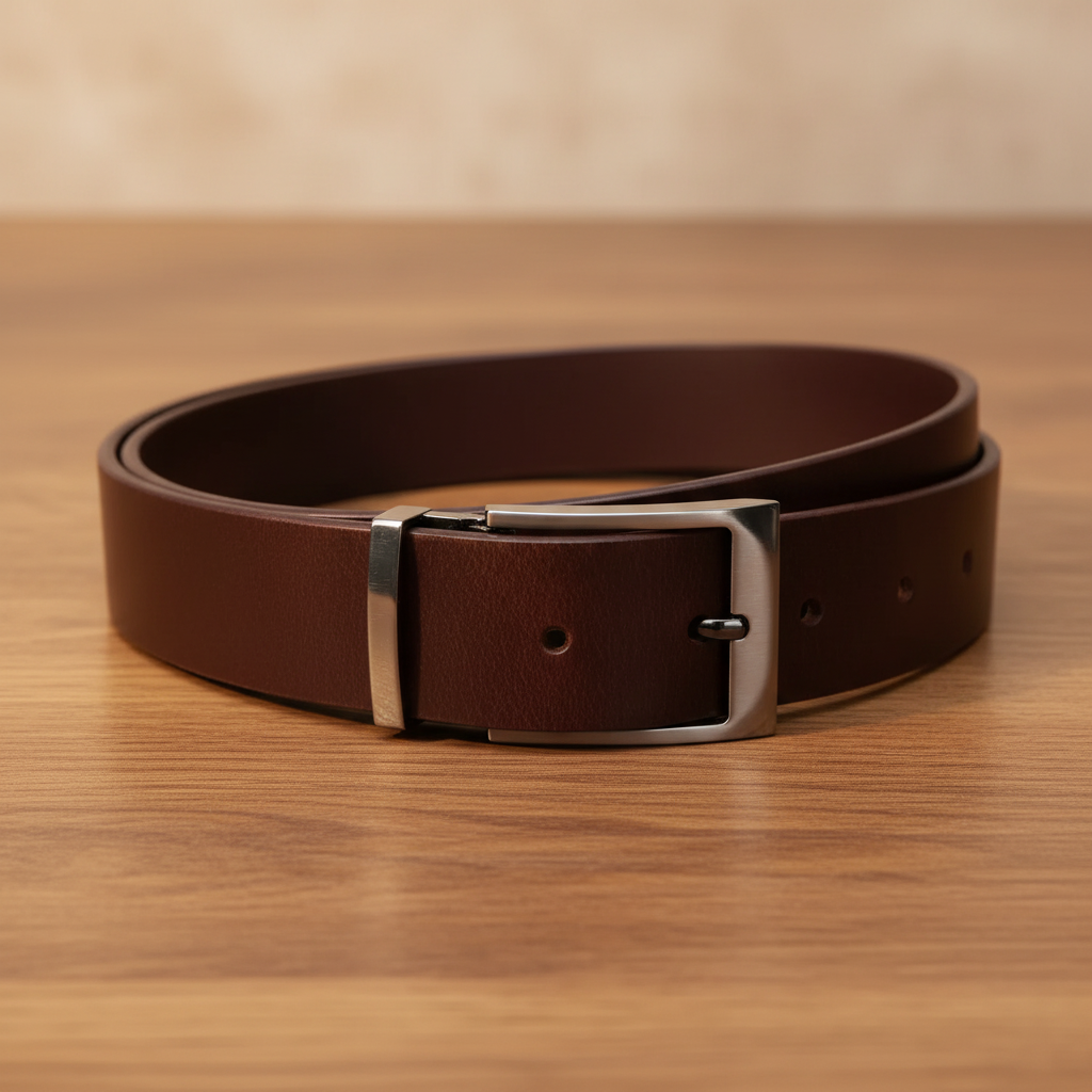 Men’s Brown Genuine Buffalo Leather Belt - 35 mm