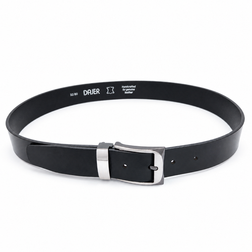 Men’s Black Buffalo Leather Belt - 35 mm