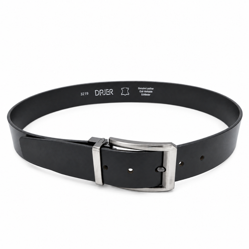 Men’s Black Buffalo Leather Belt - 40 mm
