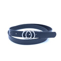 Women's Black Buffalo Leather Belts - 25 mm