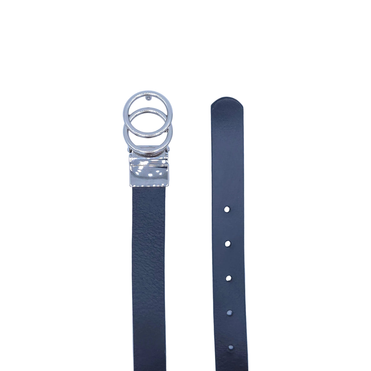 Women's Black Buffalo Leather Belts - 25 mm