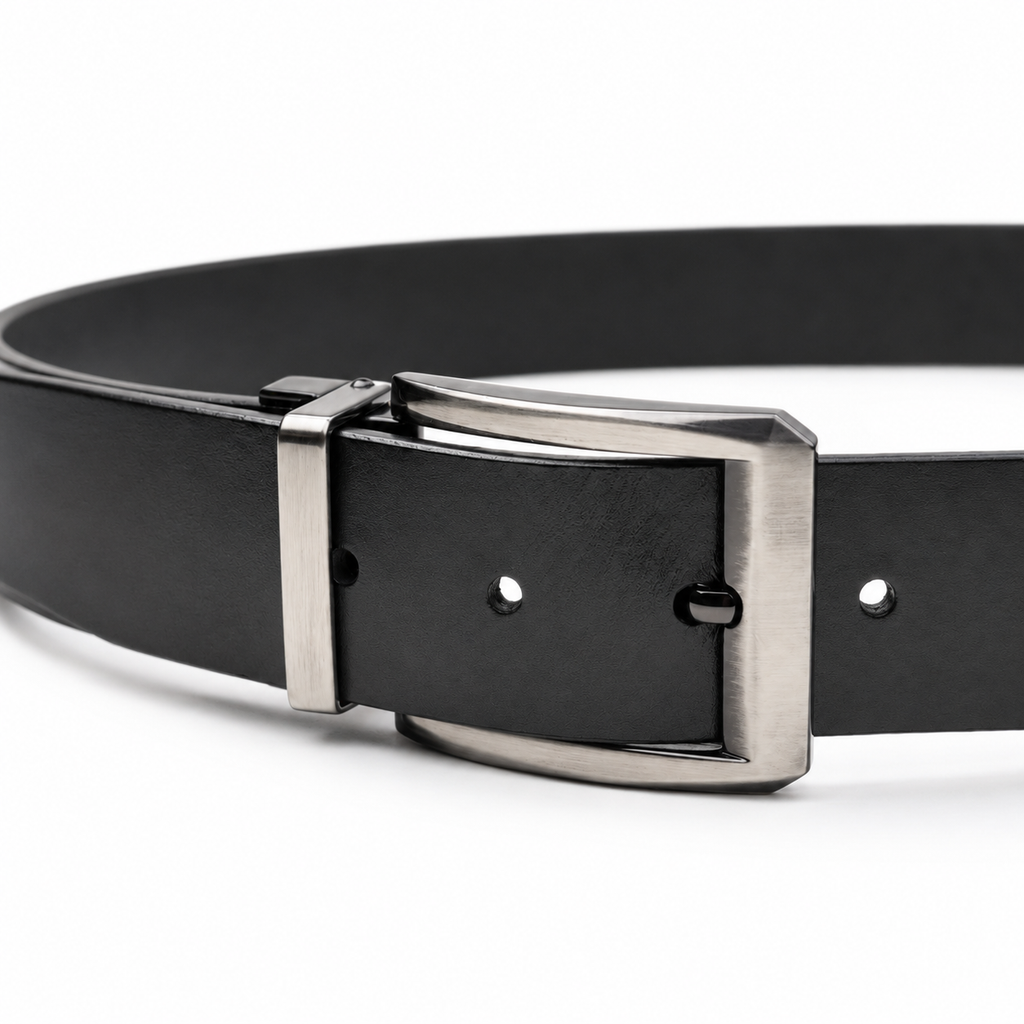 Men’s Black Genuine Buffalo Leather Belt - 40 mm
