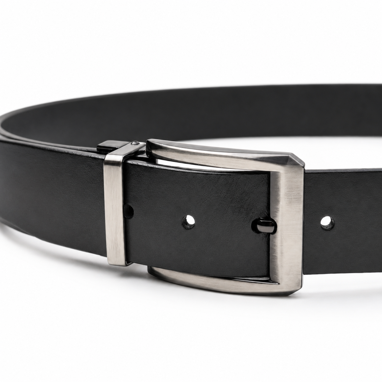 Men’s Black Genuine Buffalo Leather Belt - 40 mm