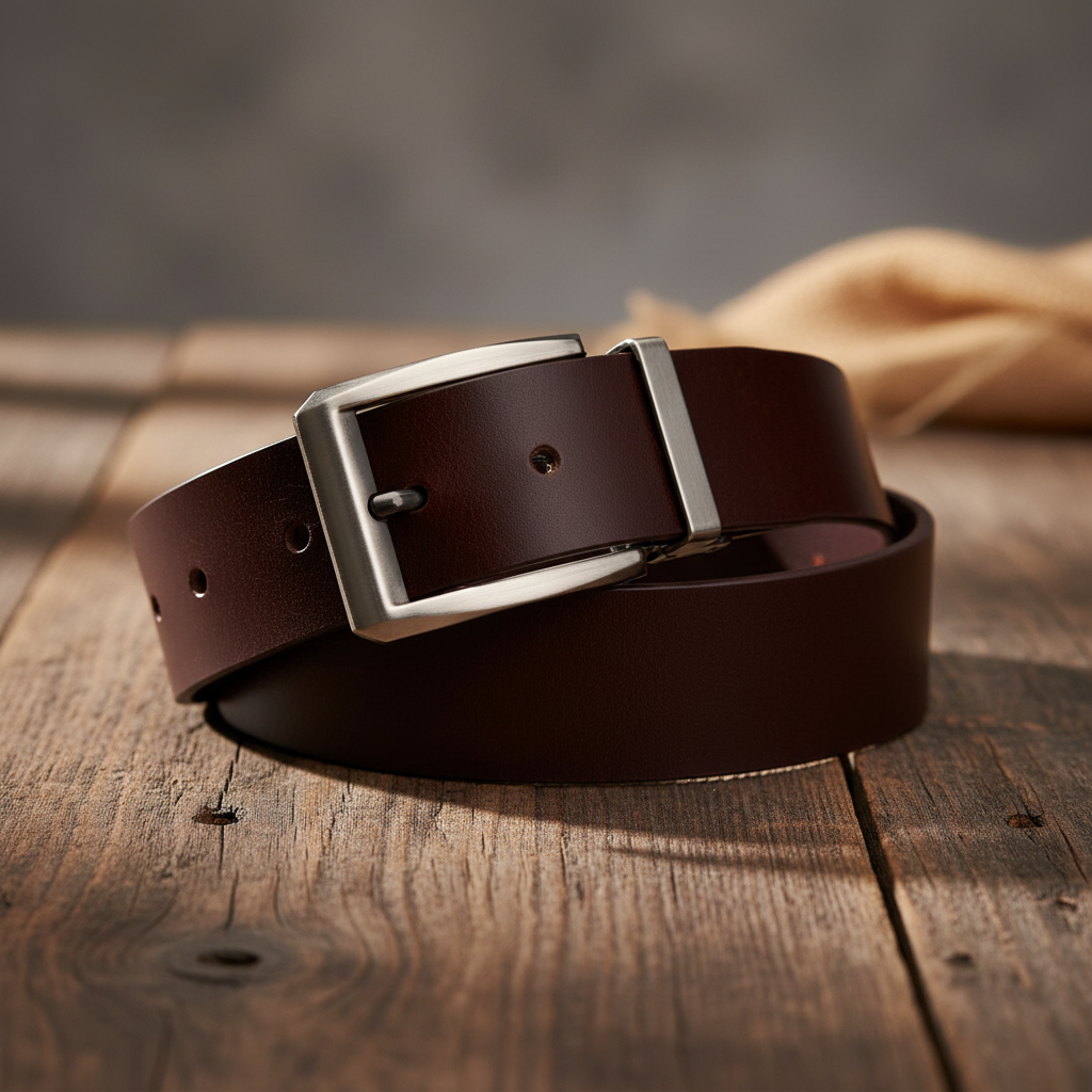 Men’s Brown Genuine Buffalo Leather Belt - 40 mm
