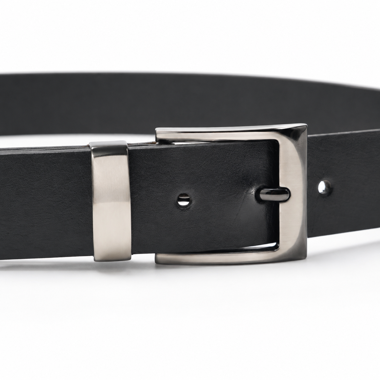 Men’s Black Genuine Buffalo Leather Belt - 35 mm