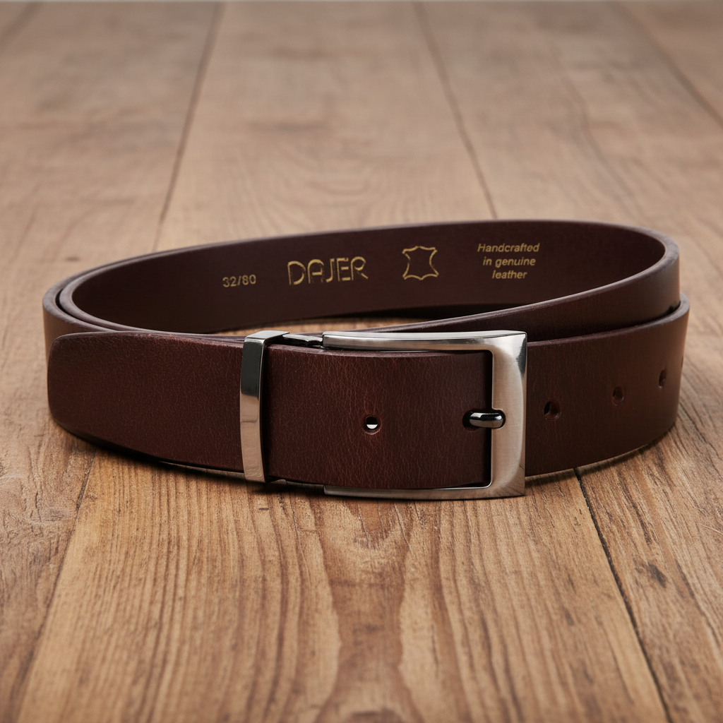 Men’s Brown Genuine Buffalo Leather Belt - 35 mm