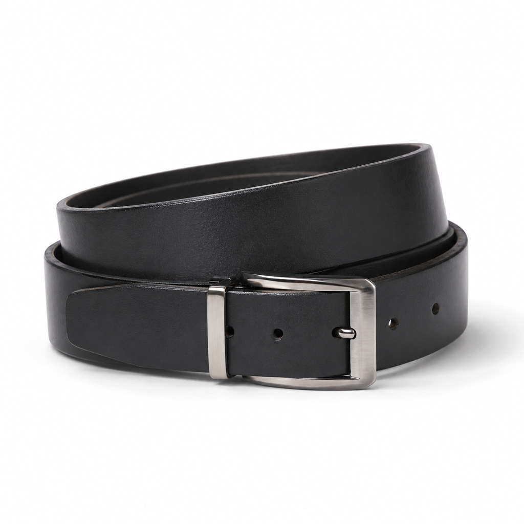 Men’s Black Buffalo Leather Belt - 40 mm