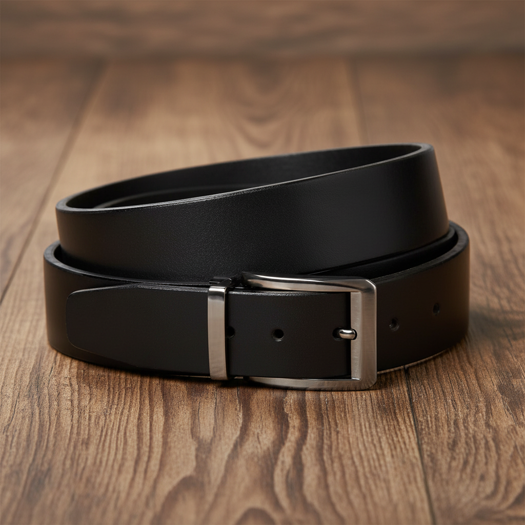 Men’s Black Genuine Buffalo Leather Belt - 40 mm